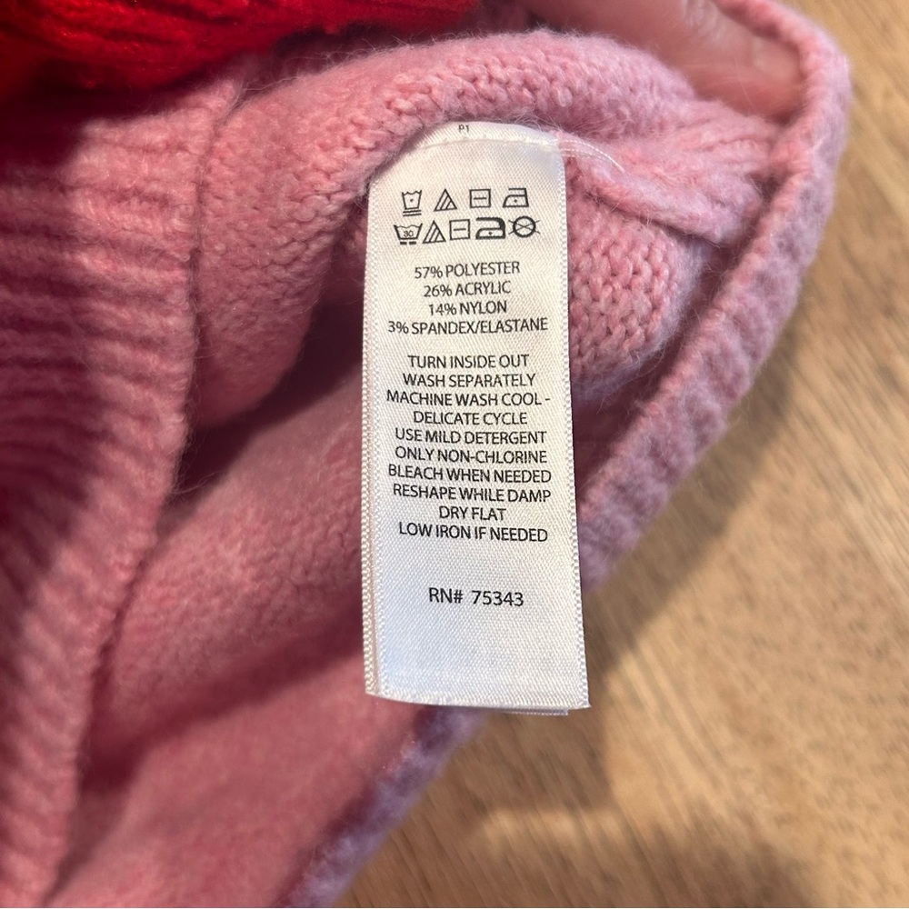 Pink "Love" Graphic Knit Sweater - Valentine's Day & Soft Girl Aesthetic Small - Picture 5 of 8